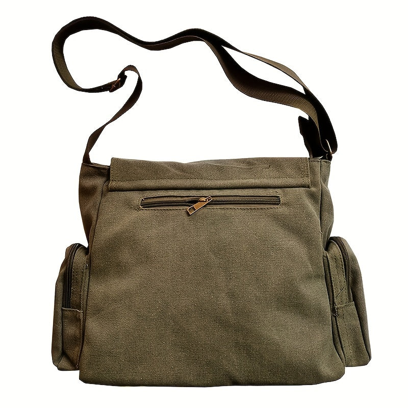 Vintage Canvas Messenger Bag - Men's Large Capacity Shoulder Bag